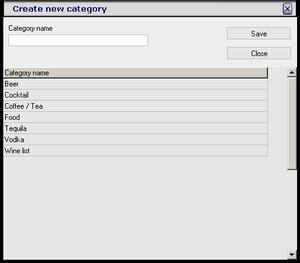 Cafe management billing software - Drink/food categories administration