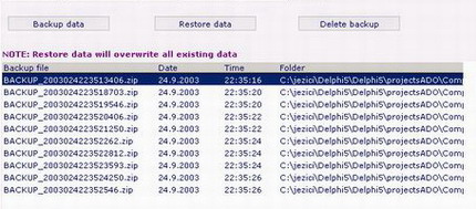 Backup database integrated in Cafe software, Store management software and Medical billing software